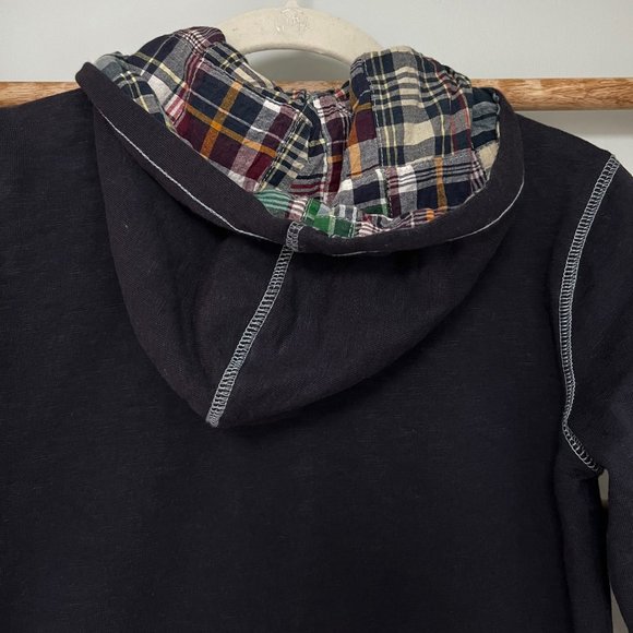 Boys Hatley hoodie size 7 navy with madras - Picture 5 of 5